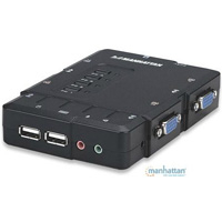 SWITCH KVM,MANHATTAN,151269, DESKTOP USB 41 CON CABLESAUDIO