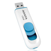 Memoria ADATA 32GB USB 2.0 C008 Retractil Blanco-Azul (AC008-32G-RWE)