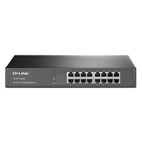 SWITCH | TP-LINK | TL-SF1016DS | 16 PUERTOS RJ45 10/100 MBPS | NO ADMINISTRABLE | PARA ESCRITORIO O RACK DE 13 PULGADAS