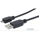 CABLE USB,MANHATTAN,307178, V2 A-MICRO B, BOLSA PVC 1.8M NEGRO