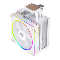 ENFRIAMIENTO DE AIRE GAMER BALAM RUSH  HELIUX PRO HEX55 / DISPLAY PARA MONITOREO DE TEMPERATURA + RGB / 4 PIPAS / TDP 220 W / COMPATIBILIDAD AMD + INTEL  / BLANCO / BR-941990