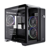 GABINETE GAMER BALAM RUSH TANK EXPERT CURVE 6400 / MINI TORRE / MATX - ITX / VENTILADOR ARGB X3 / MAX GPU 350 MM / PANEL DE CRISTAL - FILTRO DE POLVO / PANTALLA DIGITAL / NEGRO / BR-941617