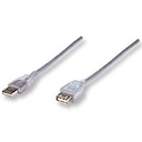 CABLE USB,MANHATTAN,340502, V2.0 EXT. 4.5M PLATA