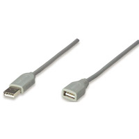 CABLE USB,MANHATTAN,165211, EXTENSION 1.8M, GRIS