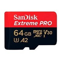 MEMORIA SANDISK MICRO SDXC 64GB EXTREME PRO 200MB/S 4K CLASE 10 A2 V30 C/ADAPTADOR SDSQXCU-064G-GN6MA