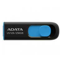 Memoria ADATA 256GB USB 3.2 UV128 Retractil Negro Azul