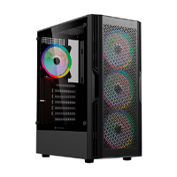 GABINETE GAMER BALAM RUSH DRAGONFLY VENTRA GM570 / MEDIA TORRE / ATX, MICRO-ATX, MINI ITX / INCLUYE 4 VENTILADORES ARGB 120 MM / CRISTAL TEMPLADO / NEGRO / BR-943956