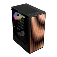 GABINETE GAMER BALAM RUSH DRAGONFLY WOOD GM580CB / MEDIA TORRE / ATX, MICRO-ATX, MINI ITX / INCLUYE 4 VENTILADORES ARGB 120 MM / CRISTAL TEMPLADO / NEGRO / BR-943949