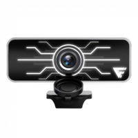 WEBCAM GAME FACTOR WG400, LED, FULL HD, 30FPS, MICRÓFONO, TAPÓN, NEGRA.