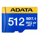MEMORIA ADATA MICRO SDXC SD7.1 EXPRESS TARJETA PREMIER EXTREME 512GB C/ADAPTADOR, PARA CAMARA,LAPTOP,PC,NINTENDO SWITCH 2 UD512GEX3L1-C