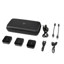 KIT 2 MICRFONOS LAVALIER / GAME FACTOR / MCL650 USB C, 2.4GHZ, ULTRA BAJA LAT, CANC DE RUIDO, NEGRO.