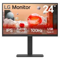 MONITOR PC LG B2B 24BA750-B FHD 24 IPS,USB-C Y RJ45,1920X1080,100HZ,16:9,BRILLO 250CD/M2,SRGB99%,TR5MS,1300:1,KVM,HDMI,DISPLAYPORT,ALTA VOZ 2WX2,INCLINACION-ALTURA-GIRO-PIVOTE