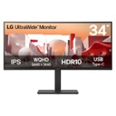 MONITOR PC LG B2B 34BA75QE-B CURVO ULTRAWIDE QHD 34, PANEL IPS,3440X1440,21:09,ALTAVOZ 5WX2,BRILLO 300CD/M2,SRGB 99%,CONTR 1000:1,3800R,60HZ,TR 5MS,HDR10,USB-C,HDMI,DISPLAYPORT,RJ-45,VESA 100X100 MM