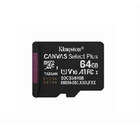 MEMORIA FLASH MICRO SD KINGSTON SDXC CANVAS SELECT PLUS 64GB 100MB/S UHS-I U1 V10 SIN/ADAPTADOR (SDCS3/64GBSP)