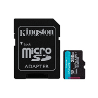 MEMORIA FLASH MICRO SD KINGSTON SDXC CANVAS GO PLUS 256GB 200MB/S UHS-I U3 V30 C/ADAPTADOR (SDCG4/256GB)