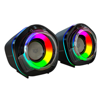 BOCINAS GAMER BALAM RUSH GLIMM PENTA BG545 / CONEXION DUAL / SONIDO ESTEREO / USB - BLUETOOTH 5.0 / 50 MM / 45 HZ -16 KHZ / ILUMINACION RGB / 2 CANALES / 6 W / NEGRO / BR-941228