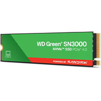 UNIDAD DE ESTADO SOLIDO SSD INTERNO WD GREEN SN3000 500GB M.2 2280 NVME PCIE GEN4 X4 LECT.5000MBS ESCRIT.4100MBS PC LAPTOP MINIPC WDS500G4G0E-00CPS0