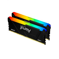 MEMORIA RAM KINGSTON DIMM DDR4 32GB 2X16GB 3200MT/S FURY BEAST BLACK RGB XMP CL16 288PIN 1.35V C/DISIPADOR DE CALOR P/PC/GAMER/ALTO RENDIMIENTO KIT 2 KF432C16BB2AK2/32
