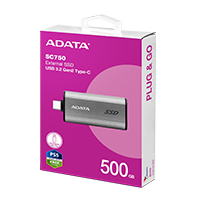 UNIDAD DE ESTADO SOLIDO EXTERNO 500GB ADATA SC750 PORTATIL USB TIPO C NEGRO WINDOWS MAC LINUX ANDROID PS4/5 XBOX SERIES X S SC750-500G-CCBK