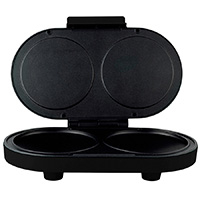 PARRILLA PARA HOTCAKES MIRATI / 1000W / DOBLE PARILLA / ANTIADHERENTE / NEGRO