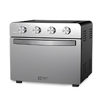 FREIDORA DE AIRE CON HORNO MIRATI HOME DE 25 LITROS CON 10 FUNCIONES, 1600 W, CONTROL CON PERILLA, ACERO INOXIDABLE, 4 PERILLAS AJUSTABLES, TEMPERATURA DE 80C - 230C