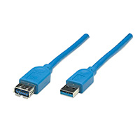 CABLE USB,MANHATTAN,322447, V3.2 EXT. TIPO A  3.0M AZUL, 5 G