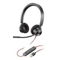 DIADEMA HP POLY 8X220AA BLACKWIRE C3320/ ALAMBRICA BINAURAL USB-A CON CANCELACION DE RUIDO Y MICROFONO CONTROL EN EL CABLE COLOR NEGRO CON NARANJA