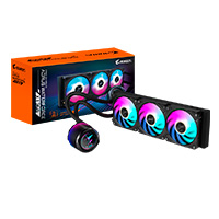 DISIPADOR DE ENFRIAMIENTO LIQUIDO GIGABYTE AORUS WATERFORCE X II 360I / LCD DISPLAY /S-1200/S-1700/AM4/AM5/RGB / COLOR BLANCO