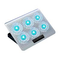 BASE ENFRIADORA ACTECK FROOST MAX B480 / 2 PUERTOS USB / 16 PULGADAS / 7 NIVELES / 6 VENTILADORES 10 W RMS / ALUMINIO / ANTIDERRAPANTE / BLANCO / AC-936163