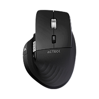 MOUSE ACTECK VIRTUOS PRO MI780 / VERTICAL / INALAMBRICO / DUAL BLUETOOTH USB / RECARGABLE / SCROLL HORIZONTAL / OPTICO / 8 BOTONES / 3200 DPI AJUSTABLE / NEGRO / AC-936187