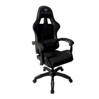 SILLA GAMER BALAM RUSH POWER RUSH V2 BLACK EDITION / INCLINACION 135 GRADOS / TELA Y PIEL SINTETICA / MAX 120 KG / COJIN LUMBAR / PISTON CLASE 3 / REPOSABRAZOS FIJO / NEGRO / BR-934534