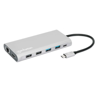 DOCKING USB,MANHATTAN,130660,-C 12 PTOS, HDMIX3, USB-C PD/USB-C/2XUSBV3.2/2XUSBV2.0, RED/SD/MICRO SD