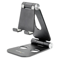 SOPORTE DE ESCRITORIO PARA CELULAR Y TABLET - MULTI ANGULO - PLEGABLE - PORTATIL - EN ALUMINIO Y DE COLOR NEGRO USPTLSTNDB - STARTECH.COM MOD. USPTLSTNDB