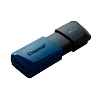 MEMORIA FLASH USB KINGSTON DATA TRAVELER EXODIA M 64GB GEN 1 3.2 GEN 1 C/TAPA MÓVIL NEGRO + AZUL (DTXM/64GB)