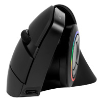 MOUSE ACTECK OPTIMIZE MI690 / VERTICAL / INALAMBRICO / RECEPTOR USB / RECARGABLE / OPTICO / 2400 DPI AJUSTABLE / NEGRO / AC-933049