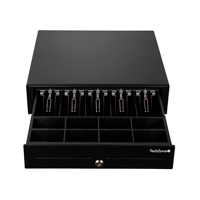 CAJON DE DINERO TECHZONE  TZBE4B8M90, COMPARTIMENTO, 4 BILLETES, 8 MONEDAS, REMOVIBLE, NEGRO