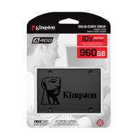 UNIDAD DE ESTADO SOLIDO KINGSTON INTERNO A400 960GB 2.5 SATA3 7MM LECT.500/ESCRIT.450MB/S PC/LAPTOP SA400S37/960G