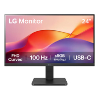 MONITOR PC LG 24U421A-B CURVO FHD 23.8,USB-C,100HZ,PANEL VA,1920X1080,16:9,SRGB 99%,250CD/M2,TR5MS,CONTR 3000:1,HDMI,1500R,HDR10,DINAMIC ACTION,BLACK STABILIZER,FLICKER SAFE,VESA 100X100.