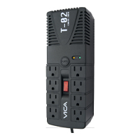 REGULADOR ELECTRONICO DE VOLTAJE VICA T-02 1200VA / 700W, 8 TOMAS NEMA 5-15R REGULADAS Y CON SUPRESOR DE PICOS, PUERTO RJ11, 5 AÑOS DE GARANTIA