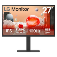 MONITOR PC LG B2B 27BA750-B FHD 27 IPS,USB-C Y RJ45,1920X1080,100HZ,16:9,BRILLO 250NITS,SRGB99%,TR5MS,CONTR 1300:1,KVM,HDMI,DISPLAYPORT,ALTAVOZ 2WX2,INCLINACION-ALTURA-GIRO-PIVOTE,VESA 100X100 MM